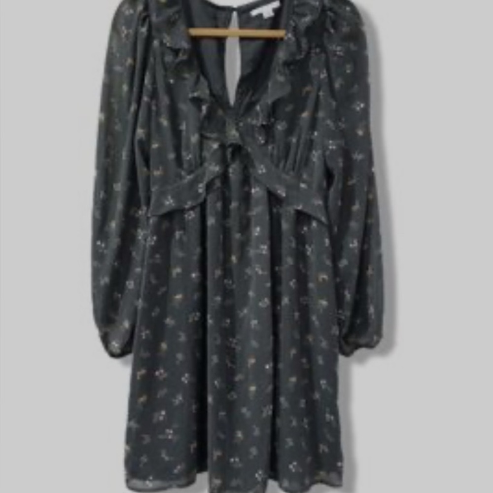 American Eagle Outfitters Gray Dress with Purple Floral